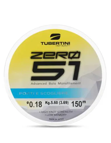 Tubertini Filo da Pesca 051 Porti e Scogliere 150m – Monofilo Clear Morbido ed Elastico per il Mare Monofili Tubertini