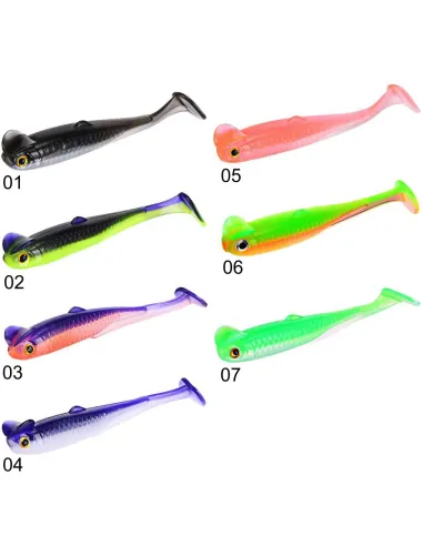 Kolpo SOFTX – Softbait Gommata Spinning con Coda Vibrante Ultra-Realistica – 5 Pezzi Siliconici Kolpo