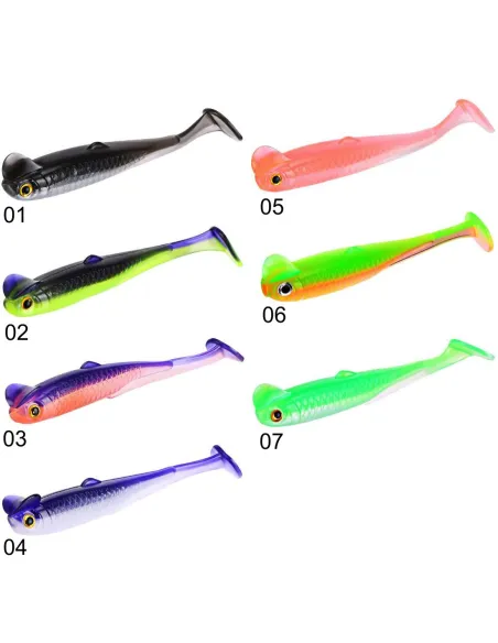 Kolpo SOFTX – Softbait Gommata Spinning con Coda Vibrante Ultra-Realistica – 5 Pezzi Siliconici Kolpo