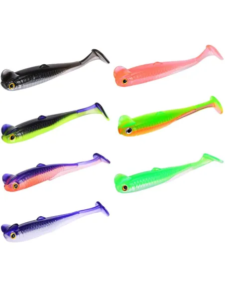 Kolpo SOFTX – Softbait Gommata Spinning con Coda Vibrante Ultra-Realistica – 5 Pezzi Siliconici Kolpo