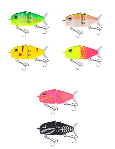 Kolpo RaptorJoint 6cm 6g – Artificiale Snodato con Coda Soft Vibrante per Predatori Esche Artificiali Minnow Kolpo