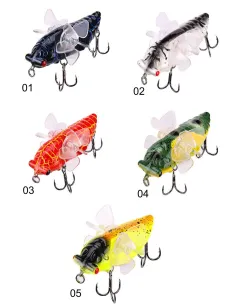 Kolpo BOMBO 7.5cm 15.5g – Artificiale Topwater a Eliche Rotanti a Forma di Insetto con Doppia Ancoretta Popper Kolpo 2