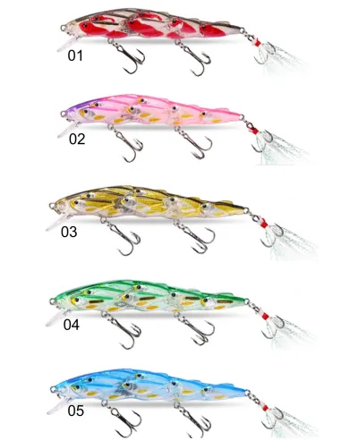 Kolpo PileJerk 11 cm 14 g – Realistic Artificial Bait with Drawn School and Double Treble Hook