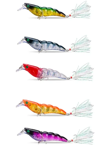 Kolpo JumpingShrimp 10.5 cm 13.5 g – Artificiale Gambero con Doppia Ancoretta e Piuma per Mare Totanare e polpare Kolpo