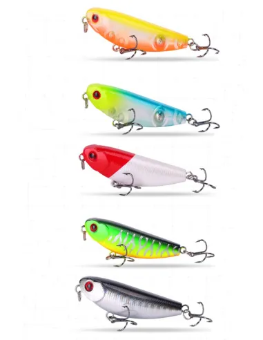 Kolpo MikroStrike 5.3 cm 5.4 g – Mini WTD con doppia ancoretta per predatori in mare, lago e fiume Popper Kolpo