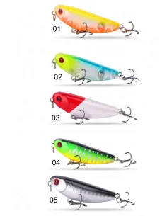 Kolpo MikroStrike 5.3 cm 5.4 g – Mini WTD con doppia ancoretta per predatori in mare, lago e fiume Popper Kolpo 2