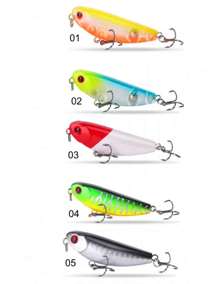 Kolpo MikroStrike 5.3 cm 5.4 g – Mini WTD con doppia ancoretta per predatori in mare, lago e fiume Popper Kolpo