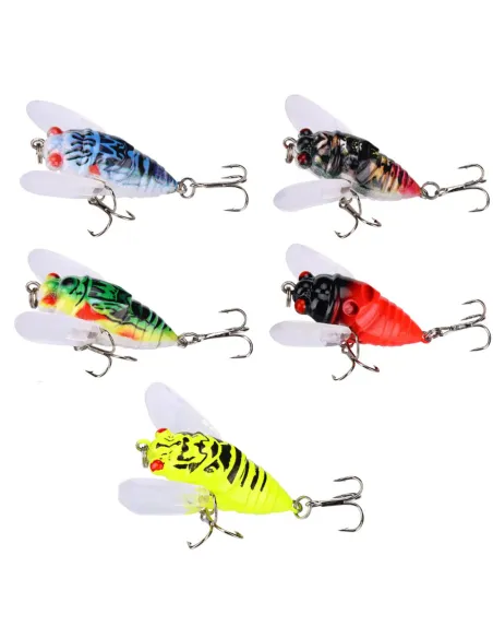 Kolpo Fly Sketch 5 cm 6 g – Artificiale galleggiante a mosca con ali laterali e doppia ancoretta Popper Kolpo