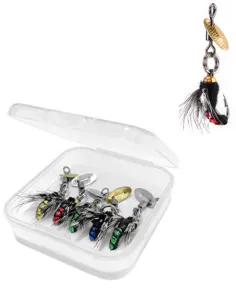 Set Kolpo 5 Mosche Affondanti con Paletta Rotante – Super Realistiche su Amo 10×15 mm Mosche affondanti Kolpo