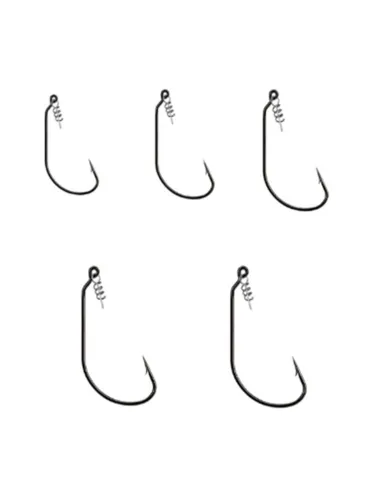 Kolpo Offset Hook with Screw – Black Nickel Super Sharp for Rubbers, Pack of 3 Hooks