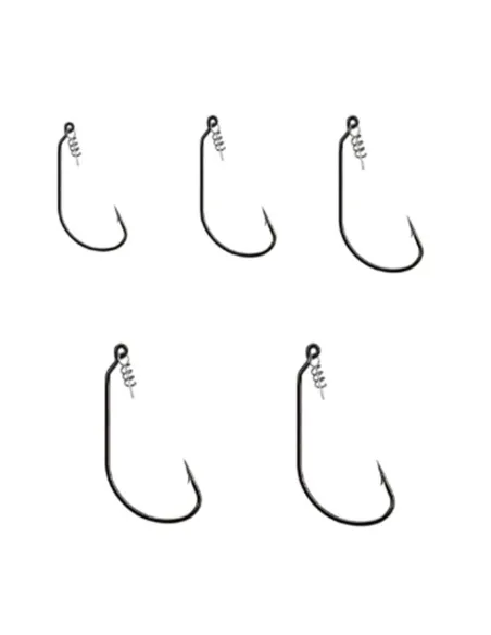 Amo Offset Kolpo con Vite – Black Nickel Super Affilato per Gomme, Confezione da 3 Ami Ami Spinning Kolpo