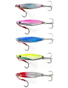 Sardine Kolpo Jig 14gr – Treble Hook and Assist Hook with Tinsel, High Visibility Holographic Colors