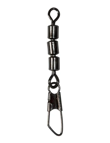 Maver Girella Tripla High Speed con Moschettone – Massimo Scarico Torsioni e Cambio Rapido Terminali 10pz Girelle Maver
