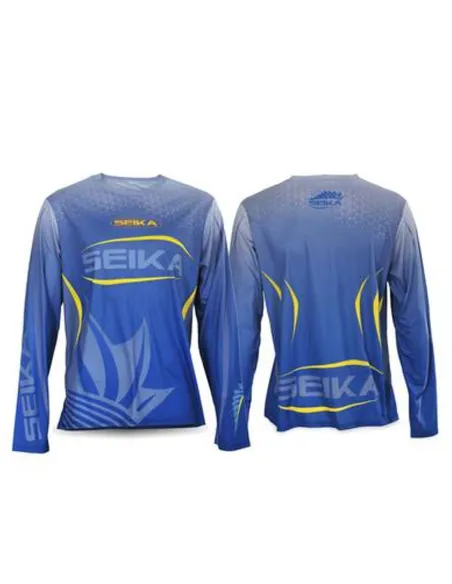 SEIKA Long Sleeve Predator Tecnica da Pesca – Traspirante, Asciugatura Rapida, 100% Poliestere Tshirt da pesca Seika