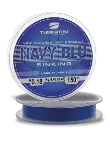 Tubertini Navy Blu 150 – Monofilo Pesca All’Inglese, Fluorescente, Affondante e Alta Tenuta al Nodo Fili Affondanti Tubertini