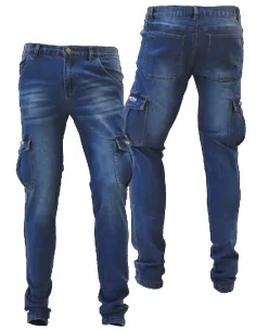 Tubertini Pantalone Denim Pro – Jeans Elasticizzato Slim Fit con Tasche per Pesca e Outdoor Pantaloni da pesca Tubertini