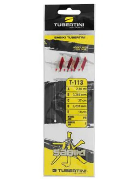 Sabiki TUBERTINI T-113 for Pelagic Fishing – Fish Skin Skirt and Crystal Flash