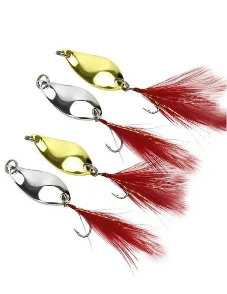 KOLPO Piuma SPOON – Spoon for Lake Trout with Red Feather, 2 Colors, 3 Sizes, High Attraction