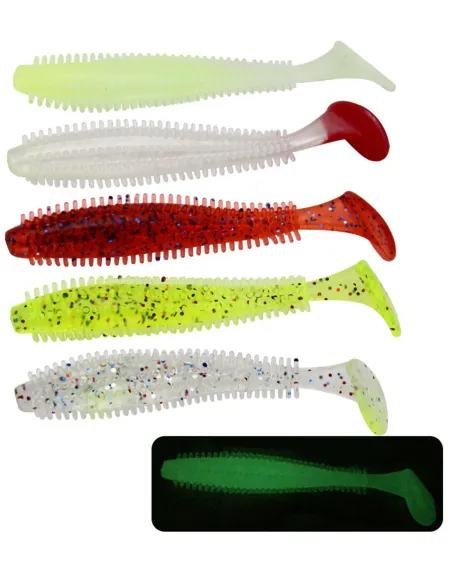 KOLPO Soft Lure 9 cm 4 g – Vibrating Spinning Bait, 5 Colors, High Attraction, 1 pc