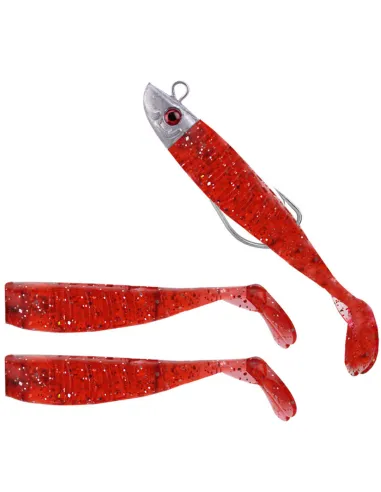 Kolpo Soft Lure 8 cm con Testa Piombata e Amo Antincaglio – Kit Corpo + 2 Soft Body di Ricambio Siliconici Kolpo
