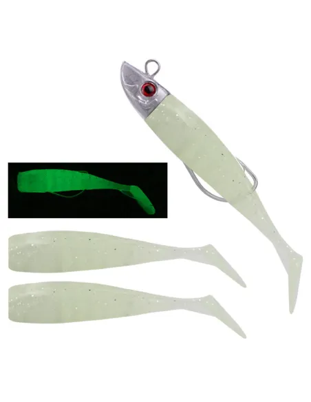 Kolpo Soft Lure 8 cm con Testa Piombata e Amo Antincaglio – Kit Corpo + 2 Soft Body di Ricambio Siliconici Kolpo