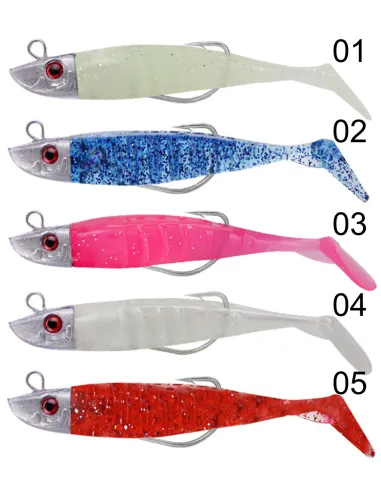 Kolpo Soft Lure 8 cm con Testa Piombata e Amo Antincaglio – Kit Corpo + 2 Soft Body di Ricambio Siliconici Kolpo