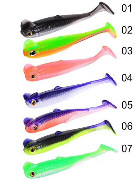 Kolpo Soft Lure Light Spinning 5 pz – Artificiali Morbidi per Acque Interne e Mare Siliconici Kolpo
