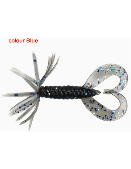Kolpo Soft Worm Falcetti 7 cm 1,8 g – Doppia Coda e Ombrello, 5 pz, 5 Colori, Alta Attrattività Siliconici Kolpo