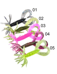 Kolpo Soft Worm Falcetti 7 cm 1,8 g – Doppia Coda e Ombrello, 5 pz, 5 Colori, Alta Attrattività Siliconici Kolpo 2