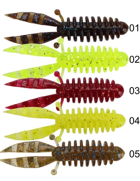 Kolpo Soft Crab 1.5g – Esche Morbide 5,5 cm per Spinning Black Bass e Predatori, 5 Colori 5pz Siliconici Kolpo