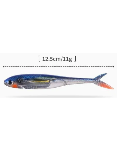 Kolpo Mirror Soft Lure 12.5cm 11g – Artificiale spinning e traina mare e acqua dolce, riflesso interno, 2 pz Siliconici Kolpo