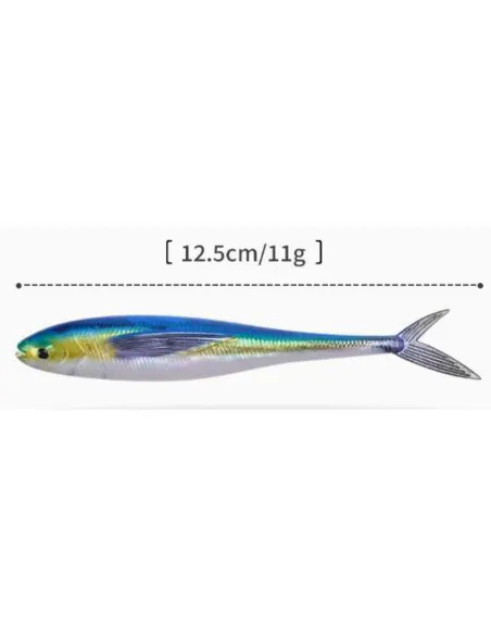 Kolpo Mirror Soft Lure 12.5cm 11g – Artificiale spinning e traina mare e acqua dolce, riflesso interno, 2 pz Siliconici Kolpo