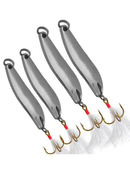 Kolpo Ondulate Silver – Spinning and coastal trolling lures with treble hook and feather, 5-18 g, 1 pc