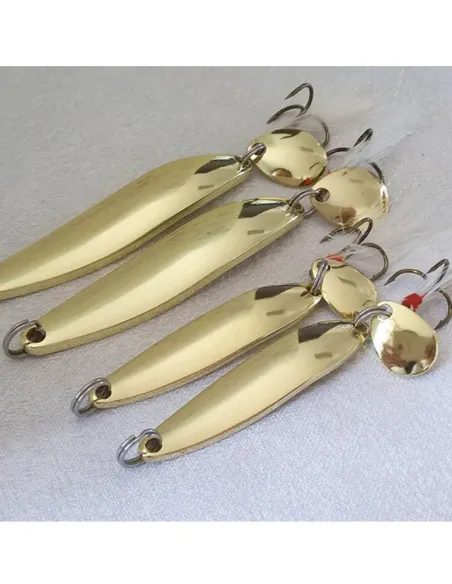 Kolpo Ondulante Gold con Paletta e Ancoretta – Spoon Spinning Mare 5-13 g Ondulanti Kolpo