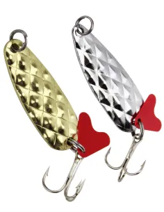 Kolpo Ondulante Predatori 5 cm 7 g – Spoon Alta Riflettenza con Paletta Rossa, Silver / Gold Ondulanti Kolpo