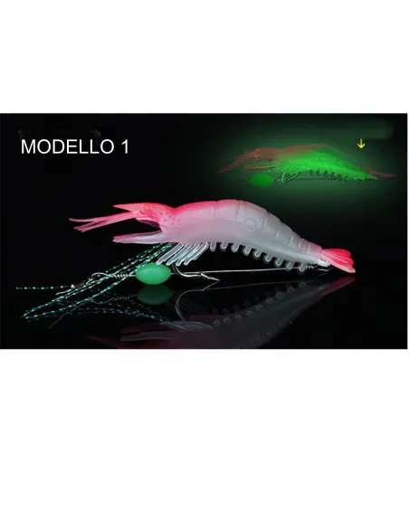 Kolpo Gambero Realistico Armato 9cm 6g – Esca per Polpi e Pesca Verticale Mare Totanare e polpare Kolpo