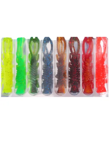 Kolpo Set of 8 Soft Lures 6.5cm 2g – Soft Spinning Bait for Black Bass and Predators, Assorted Colors