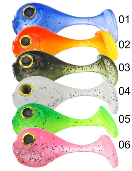 Kolpo Girino 4cm 3pz – Esca Morbida per Trote a Recupero e Spinning, 6 Colori, Occhi 3D Realistici Siliconici Kolpo