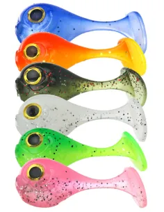Kolpo Girino 4cm 3pz – Esca Morbida per Trote a Recupero e Spinning, 6 Colori, Occhi 3D Realistici Siliconici Kolpo