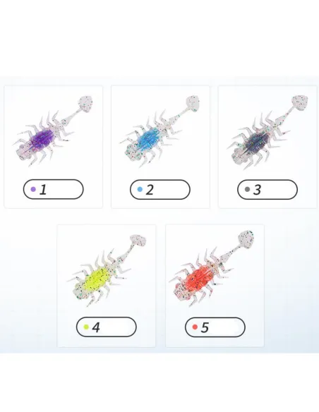 Kolpo Mini Creatura Soft 5pz – Esca Super Adescante per Light Spinning Acqua Dolce e Mare Siliconici Kolpo