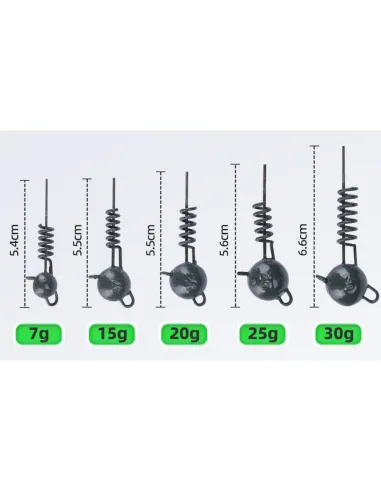 Kolpo Jig Head for Soft Worm with Spiral 7-15-20-25-30g Jig Head Spinning Sea and Lake 2pcs