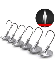 Kolpo Testa Piombata per Soft Worm 2pz – Jig Head 3.5/5/7/10/14g per Spinning Mare e Acqua Dolce Teste Piombate Kolpo