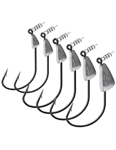 Kolpo Anti-Tangling Jig Head with Spiral 3.5-5-7-10-15-21g for Soft Worms 2pcs Spinning Sea/Lake