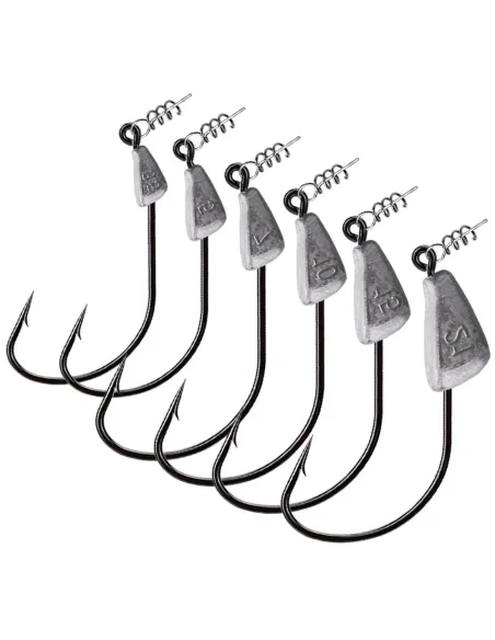 Kolpo Testa Piombata Anti Incaglio con Spirale 3.5-5-7-10-15-21g per Soft Worm 2pz Spinning Mare/Lago Teste Piombate Kolpo