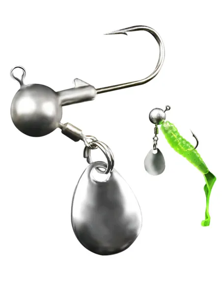 Kolpo Testa Piombata con Paletta 2g 4g per Spinning Light Jig Head Mare e Lago 2pz Teste Piombate Kolpo