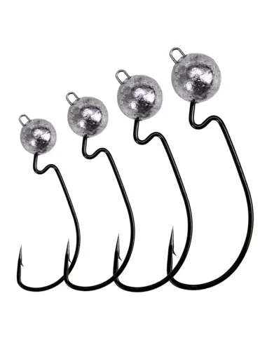 Kolpo Jig Head Long Shank Hook 2pcs for Soft Worm Jig Head Spinning
