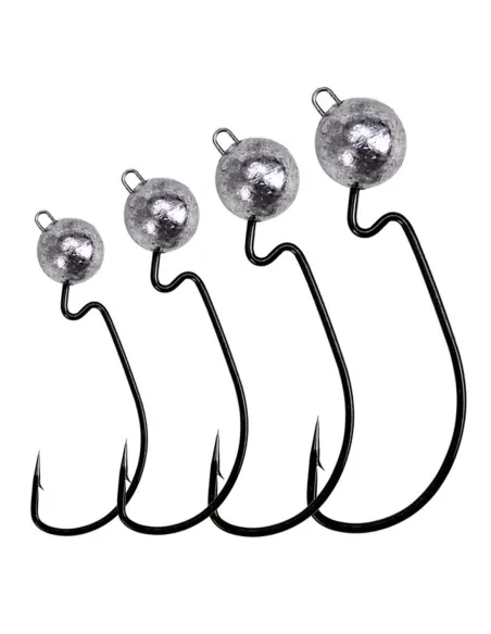 Kolpo Jig Head Long Shank Hook 2pcs for Soft Worm Jig Head Spinning