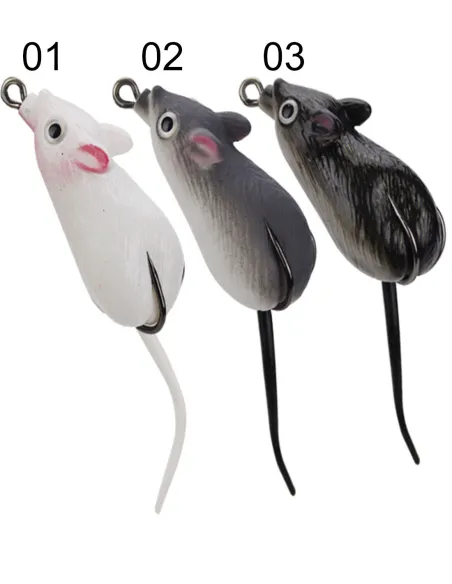 Kolpo Imitation Mouse 5 cm 10 g – Topwater Weedless Spinning in Vegetation Black Bass Pike