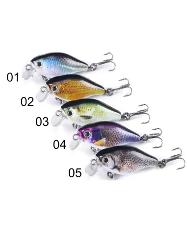Kolpo Artificiale Minnow 4.5 cm 4.2 g – Lure Spinning Ultra Leggero per Trota, Persico e Predatori Small Esche Artificiali Mi...