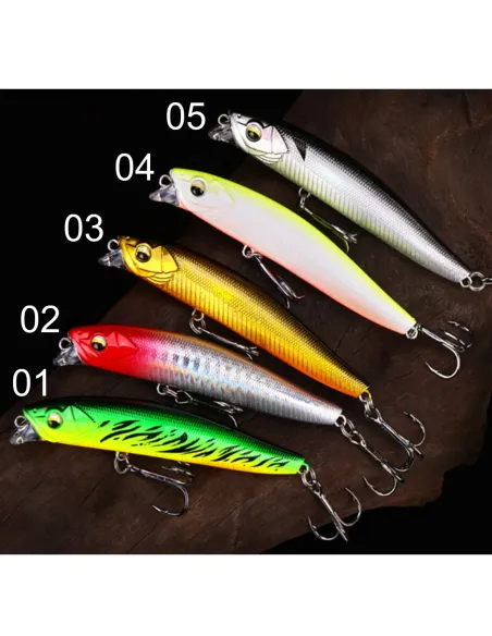 Kolpo Artificiale Minnow 8 cm 14 g – Lure Spinning Hard Bait per Trota, Persico e Predatori Medium/Big Esche Artificiali Minn...